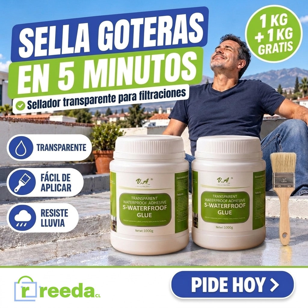 Sellador transparente tapa goteras - 1KG + 1KG gratis
