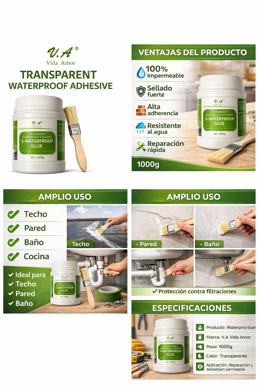 Sellador Transparente Tapa Goteras 1KG | Lleva 1KG + 1KG GRATIS 🎁