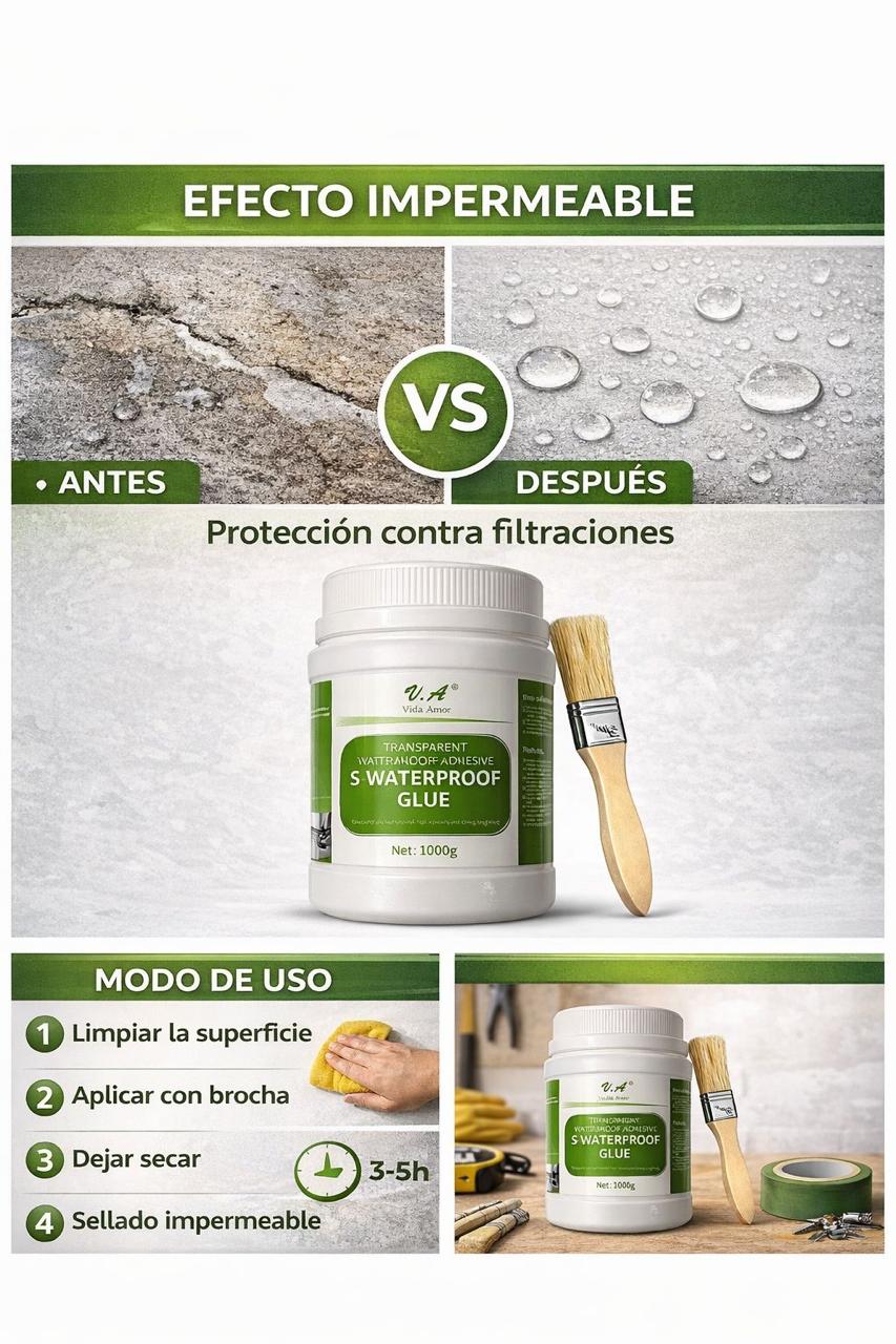 Sellador Transparente Tapa Goteras 1KG | Lleva 1KG + 1KG GRATIS 🎁