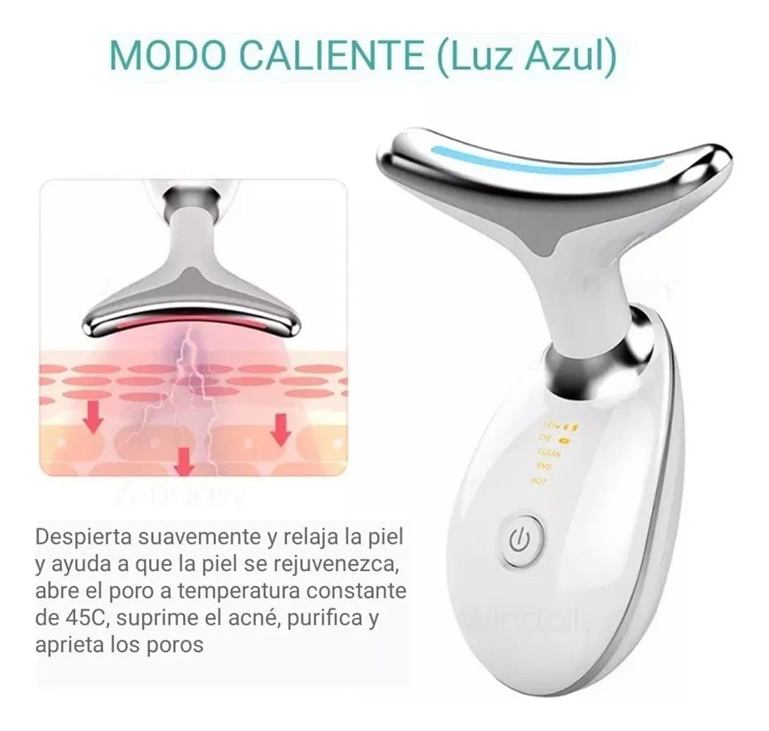 Masajeador facial cuello led recargable