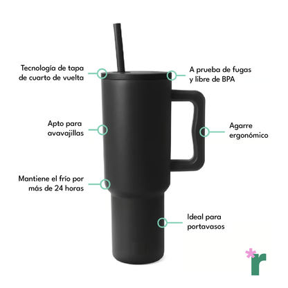 Vaso Térmico Premium 1200 ml Negro