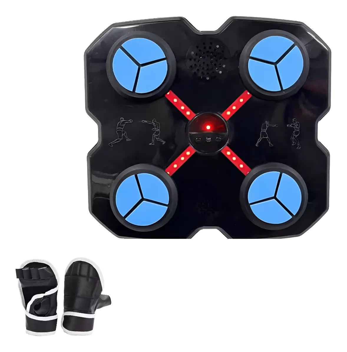 Máquina de boxeo musical con 4 blancos, luces LED y guantes