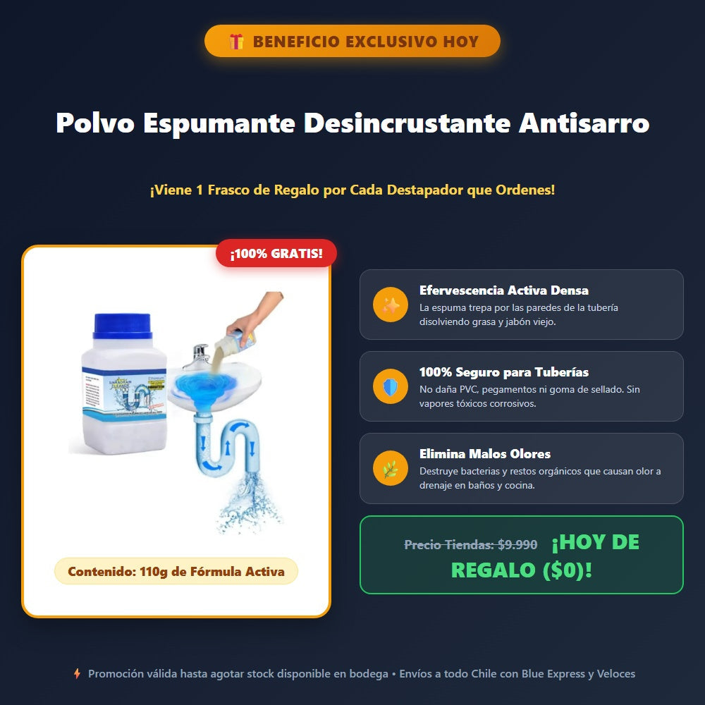 Polvo Espumante Desincrustante Antisarro 100% de Regalo