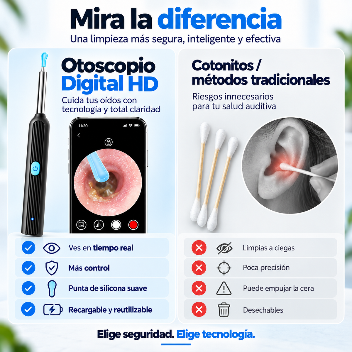 Comparativa: Otoscopio Digital HD vs Cotonitos Tradicionales