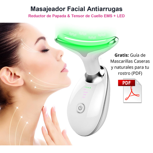 Masajeador facial cuello led recargable