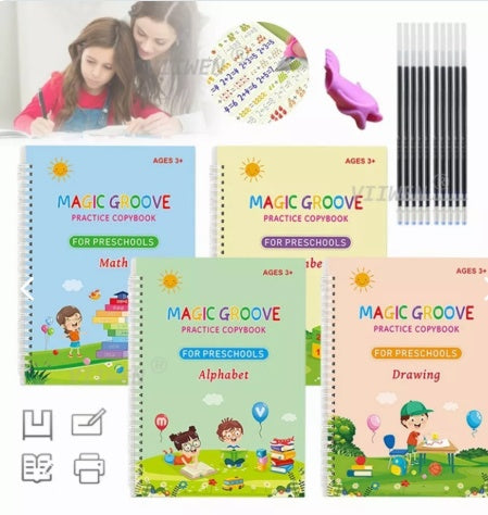 Set Cuaderno Magic Caligrafia 30569 - 4 Libros Argollados + Lápiz + Repuestos